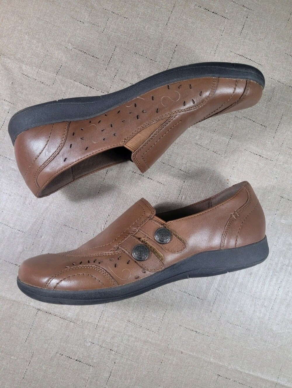 Rockport Women's Size 7 M Daisey Brown Leather Loafers Shoes Slip-On (49) - Picture 6 of 9